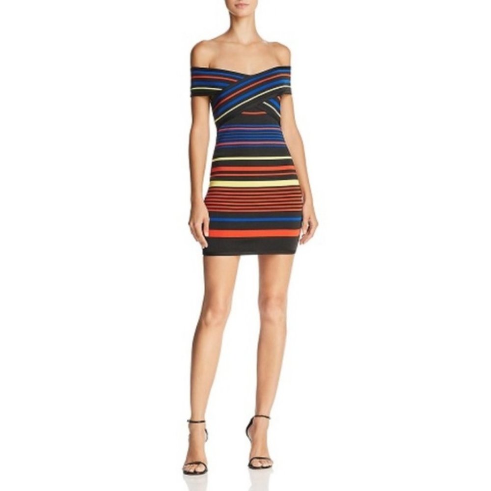 Wow Couture Striped Bodycon Dress